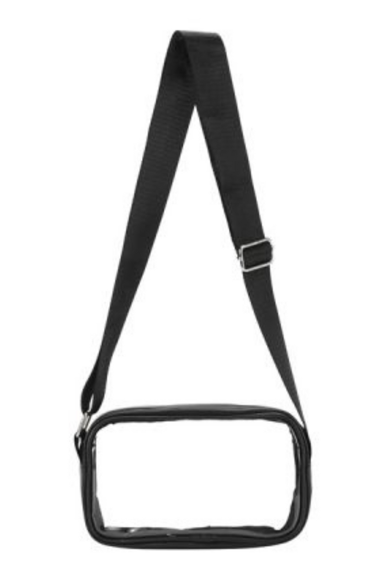 Stadium Approved Clear Bag Black Crossbody | Bella Lucca Boutique