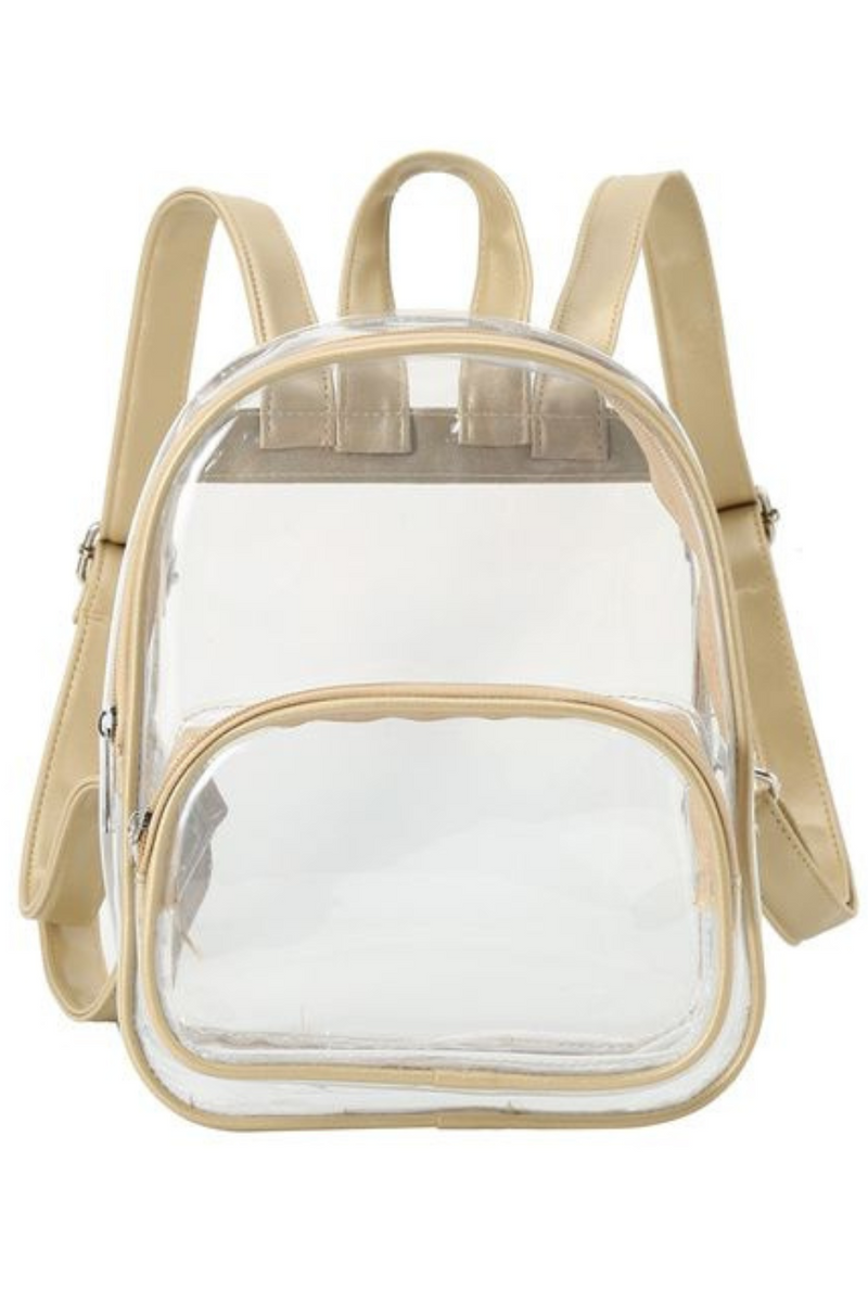 Stadium Approved Clear Bag Gold Backpack | Bella Lucca Boutique