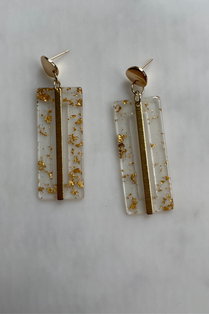 Gold Acrylic Drop Earrings | Bella Lucca Boutique