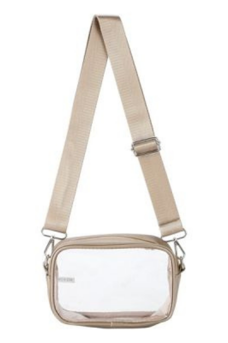 Stadium Approved Clear Crossbody Gold Purse | Bella Lucca Boutique