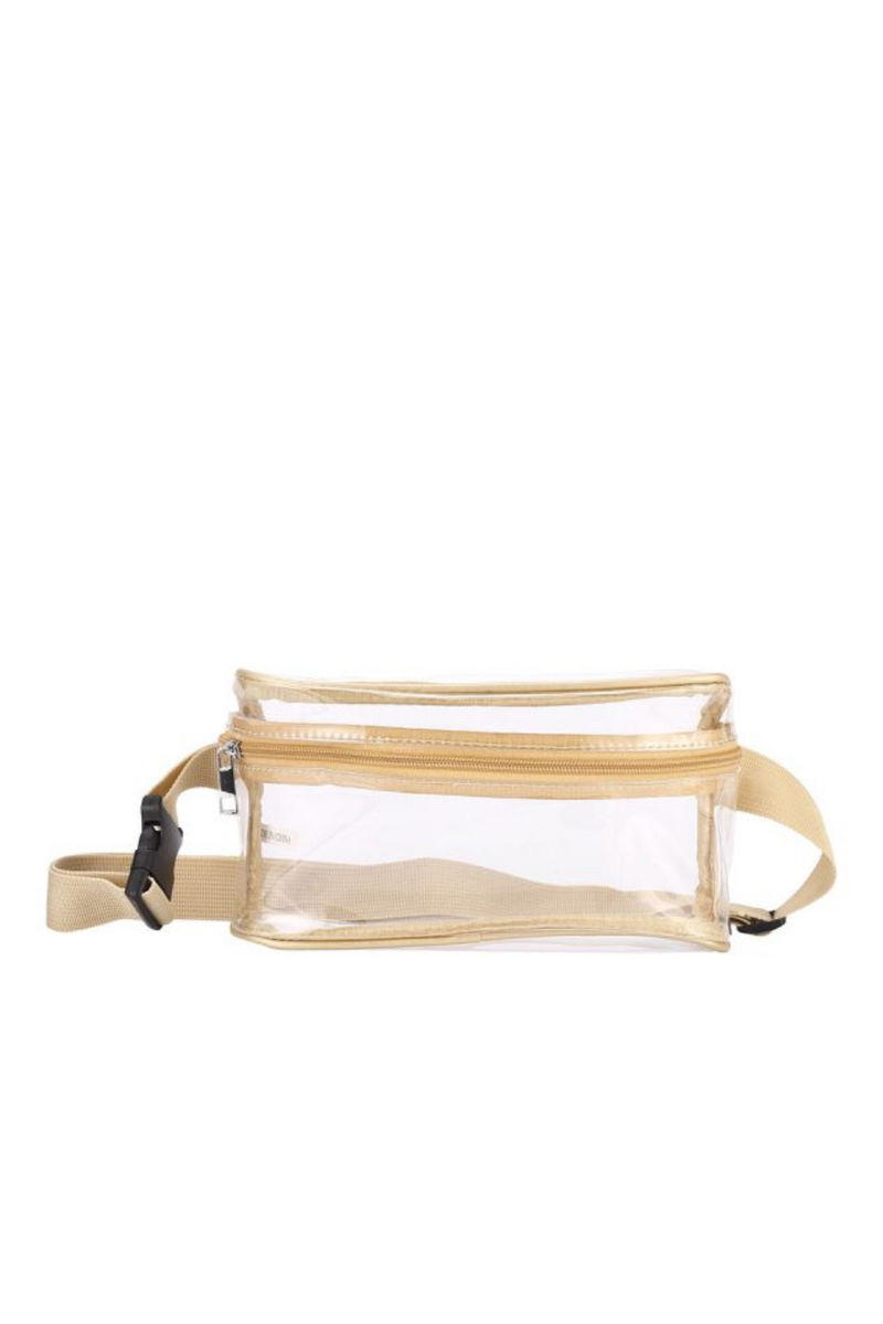 Stadium Approved Clear Fanny Pack Belt Bag Gold | Bella Lucca Boutique