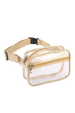 Stadium Approved Clear Fanny Pack Sling Gold Bag | Bella Lucca Boutique