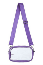 Stadium Approved Clear Crossbody Purple Purse | Bella Lucca Boutique