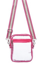 Stadium Approved Clear Crossbody Cell Phone Pink Bag | Bella Lucca Boutique