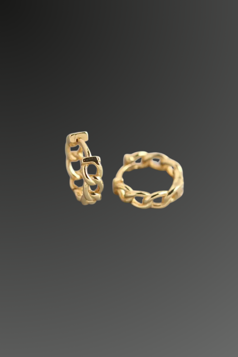 Small Gold Chain Link Hoop Earrings | Bella Lucca Boutique