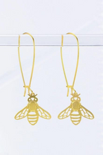 Long Gold Honey Bee Drop Earrings | Bella Lucca Slidell