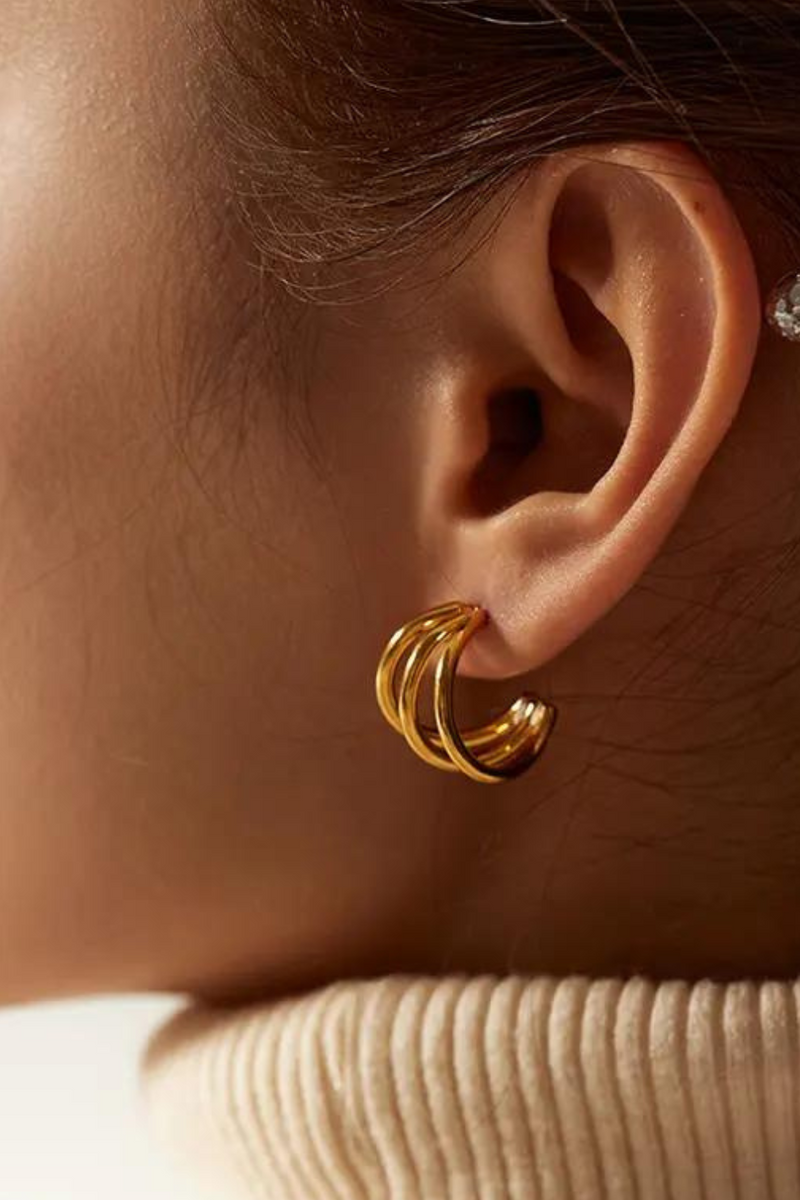 Small Gold Triple Drop Earrings | Bella Lucca Boutique