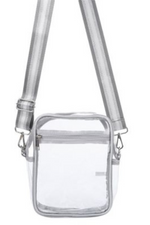 Stadium Approved Clear Crossbody Cell Phone Silver Bag | Bella Lucca Boutique