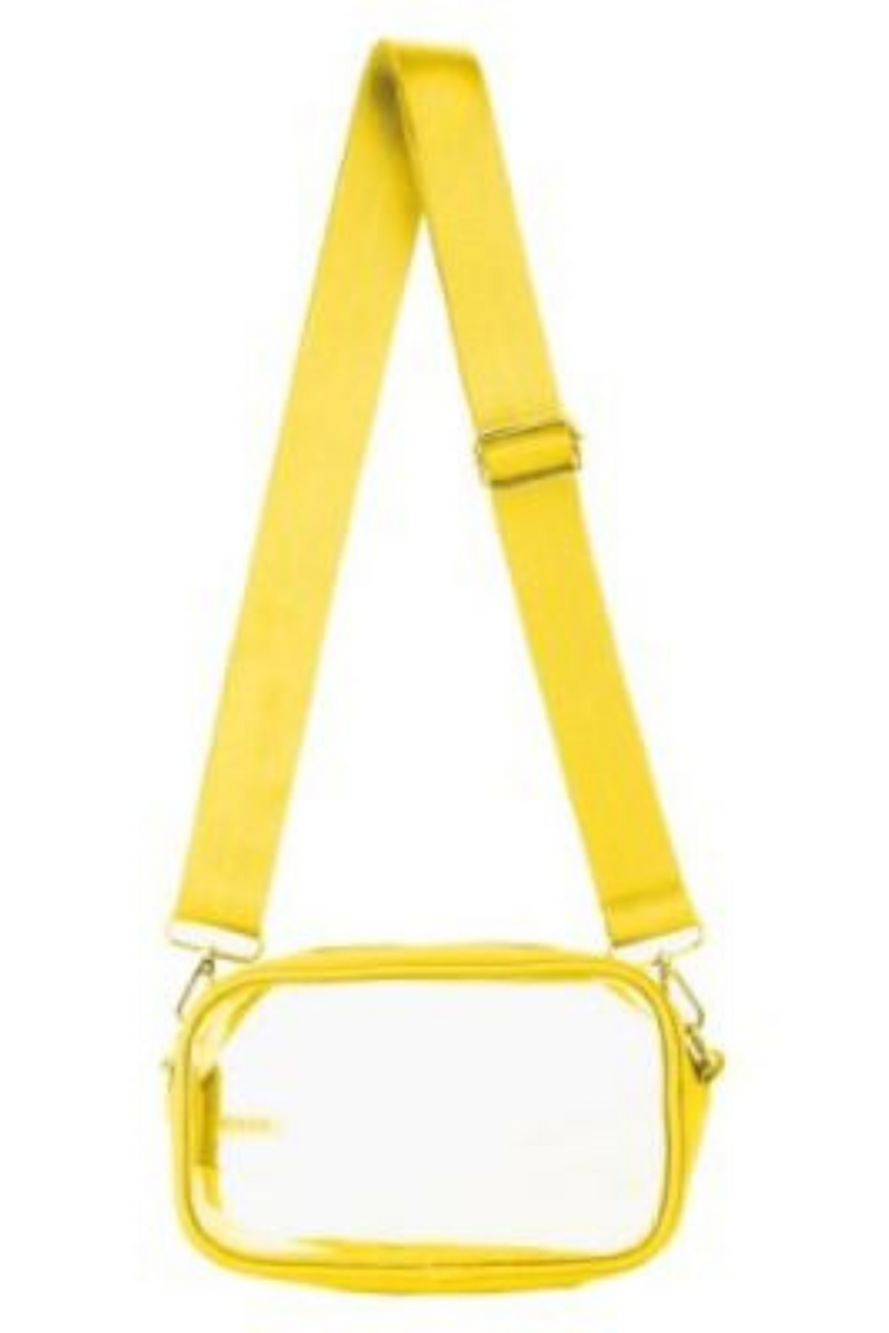 Stadium Approved Clear Crossbody Yellow Purse | Bella Lucca Boutique