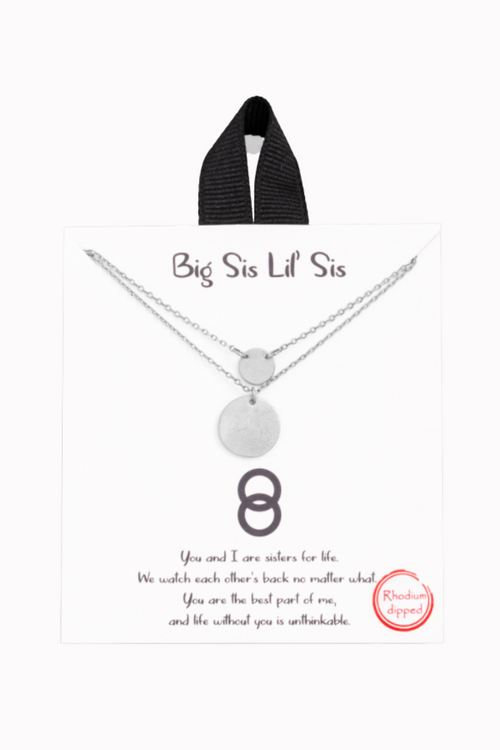 Silver Big Sis Lil Sis Necklace Set | Bella Lucca Boutique