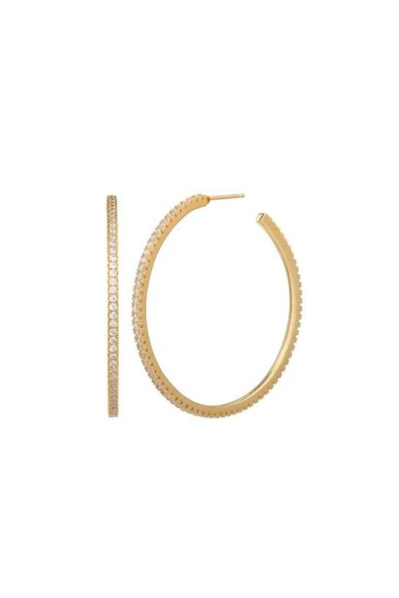 Gold Open Pave Hoop Earrings | Bella Lucca Boutique
