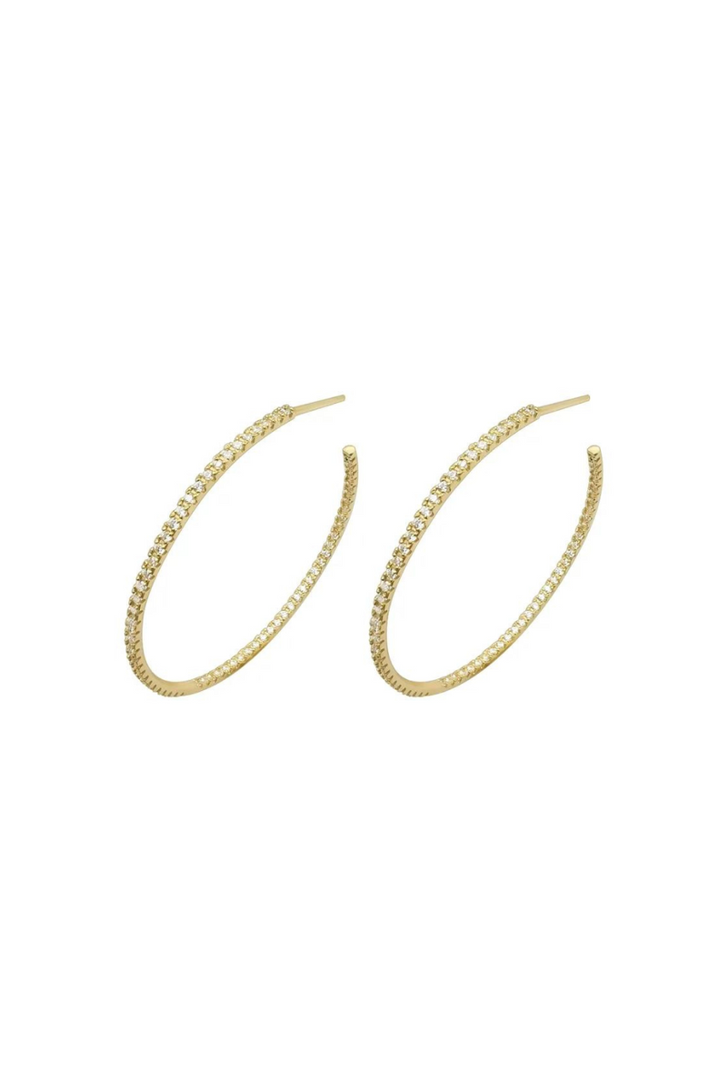 Gold Open Pave Hoop Earrings | Bella Lucca Boutique