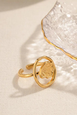 Waterproof Open Detail Adjustable Gold Ring | Bella Lucca Boutique