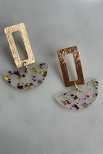 Purple & Gold Drop LSU Earrings | Bella Lucca Boutique