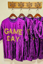 SEQUIN GAME DAY TUNIC | PURPLE & GOLD