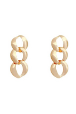 Matte Gold Triple Link Drop Earrings | Bella Lucca Boutique