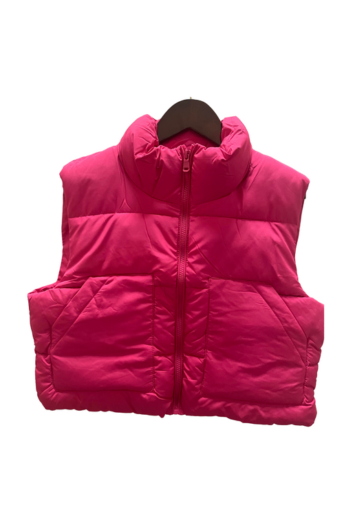 Pink Quilted Cropped Puffer Vest | Bella Lucca Boutique