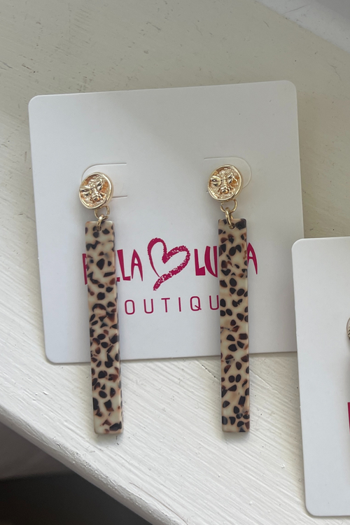 Cheetah Acrylic Drop Earrings | Bella Lucca Boutique