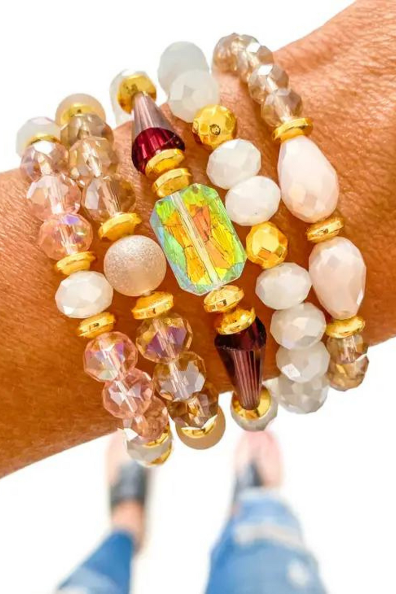 Neutral Bracelet Stack Set of 5 Bracelets | Bella Lucca Boutique