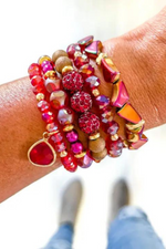 Ruby Red Bracelet Stack Set of 5 Bracelets | Bella Lucca Boutique