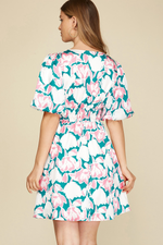 Floral Balloon Sleeve Mini Dress | Bella Lucca Boutique