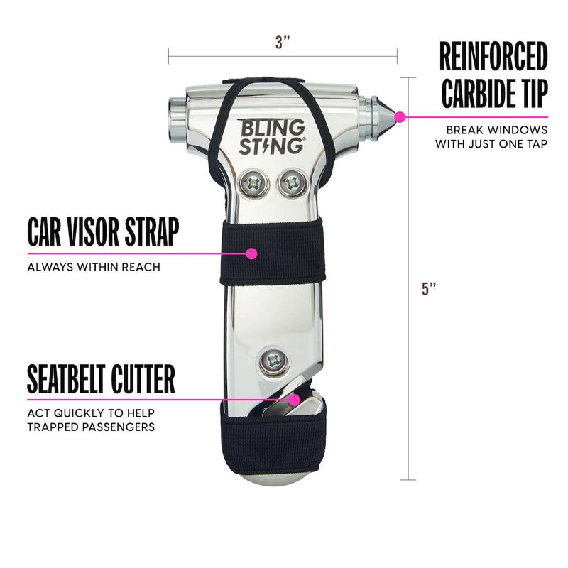 Bling Sting Car Escape Hammer & Glass Window Breaker | Bella Lucca Boutique