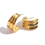 Crescent Shaped Chunky Gold Hoop Earrings | Bella Lucca Boutique
