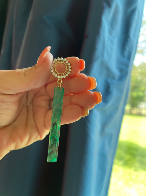 Green Christmas Wreath Earrings | Bella Lucca Boutique