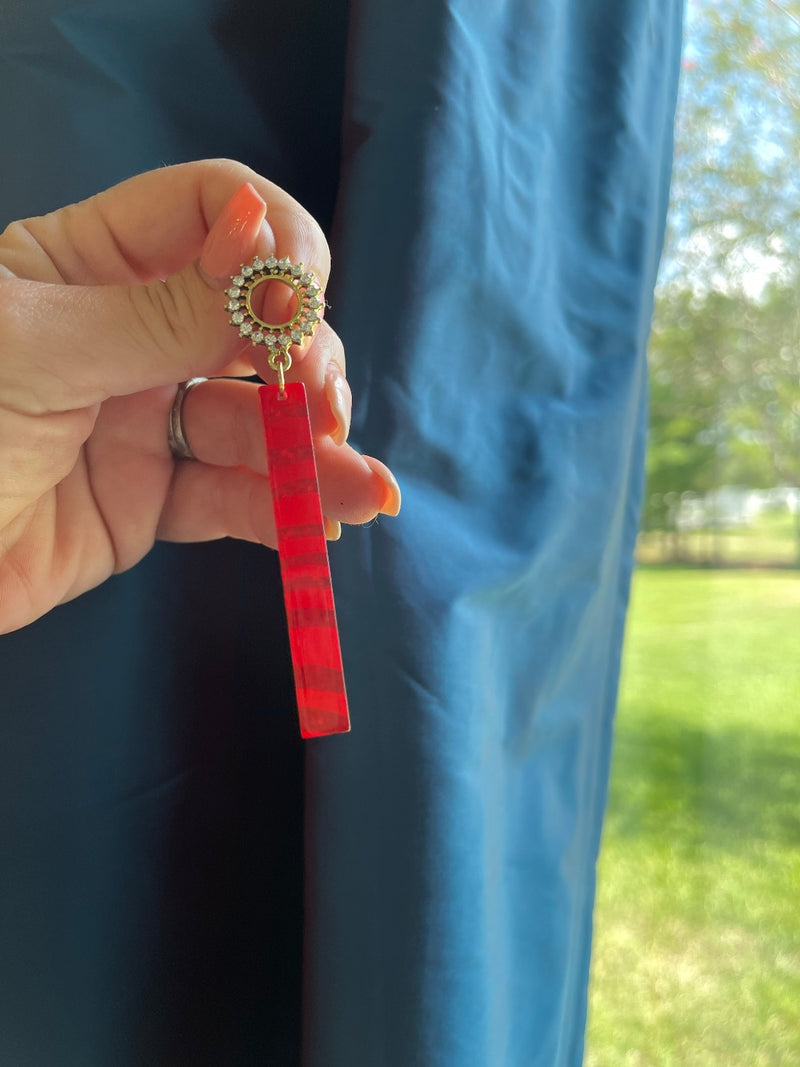 Red Christmas Wreath Earrings | Bella Lucca Boutique