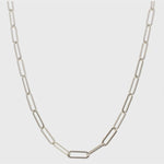 Long Silver Paperclip Chain Necklace  Bella Lucca Boutique