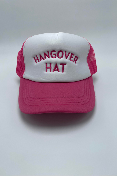 Hot Pink Hangover Hat | Bella Lucca Exclusive Custom Embroidered Trucker Hat