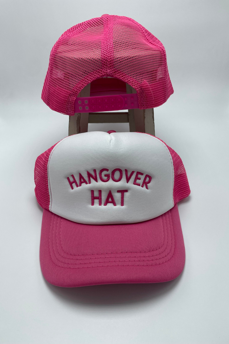 Hot Pink Hangover Hat | Bella Lucca Exclusive Custom Embroidered Trucker Hat