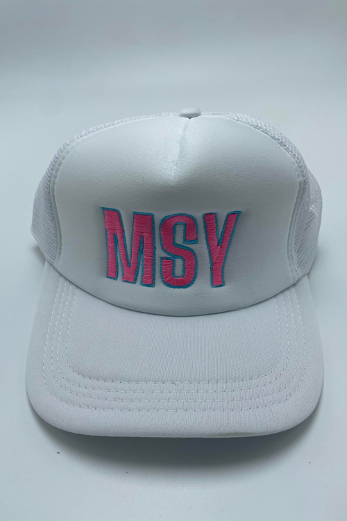 MSY Airport Code | Bella Lucca Exclusive Custom Embroidered Trucker Hat