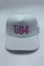 504 Area Code | Bella Lucca Exclusive Custom Embroidered Trucker Hat