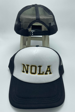 Black & Gold Nola Truck Hat | Bella Lucca Exclusive Custom Embroidered Trucker Hat