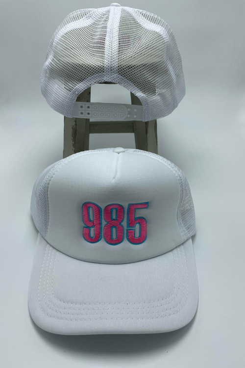985 Area Code | Bella Lucca Exclusive Custom Embroidered Trucker Hat