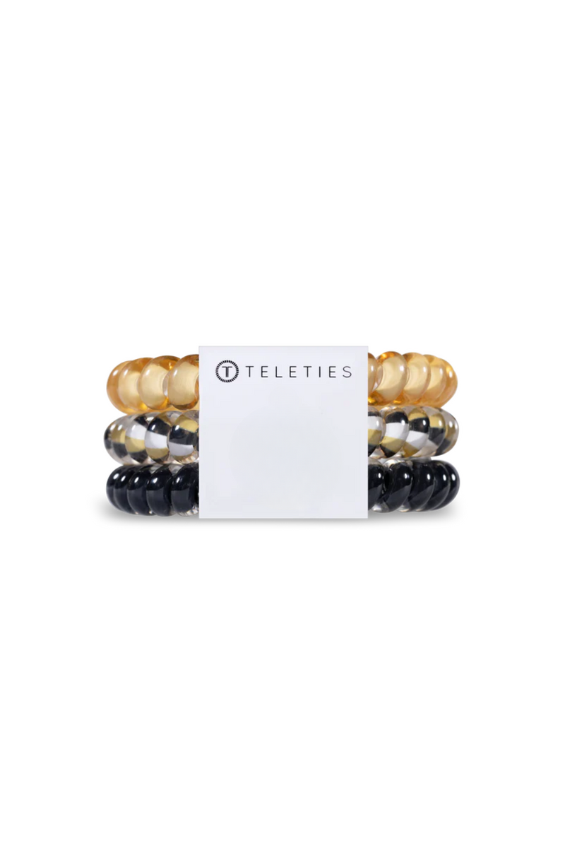 Black & Gold Teleties Hair Ties | Bella Lucca Boutique