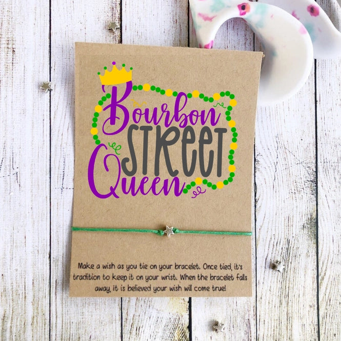 Mardi Gras Bourbon Street Queen Louisiana Themed Wish Bracelet | Bella Lucca Boutique