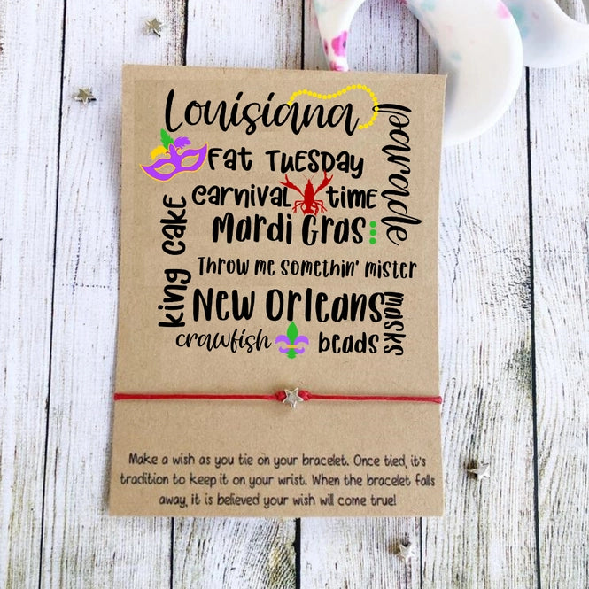 Mardi Gras Louisiana Themed Wish Bracelet | Bella Lucca Boutique