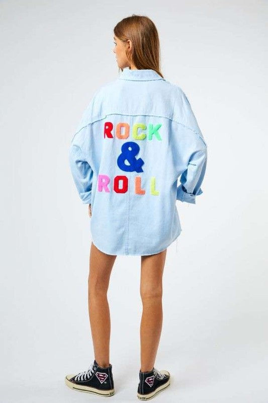 Rock N Roll Fringed Hem Detail Shirt