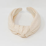 Cream Soft Embossed Headband | Bella Lucca Boutique