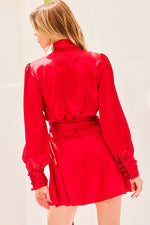Women's Red Wrap Mini Dress | Bella Lucca Boutique