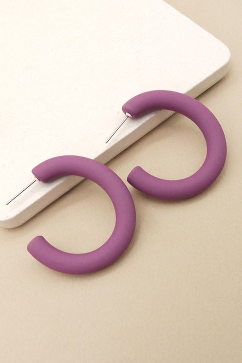 Matte Purple Acrylic Hoop Earrings | Bella Lucca Boutique