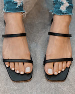 Square Toe Black Sandal | Bella Lucca Boutique