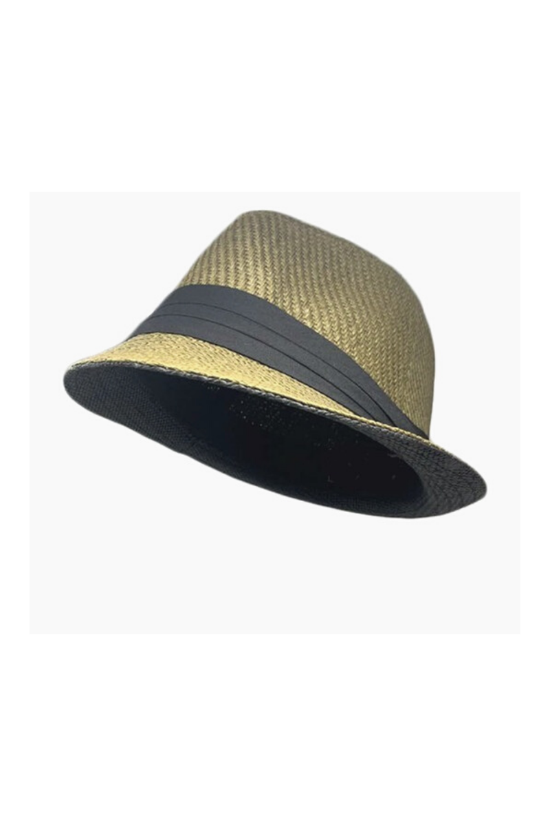 OLIVE WOVEN FEDORA | COLOR REVERESED BOTTOM