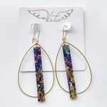 Virtue Jewelry Mardi Gras Gold Teardrop Bale Hoop Earrings | Bella Lucca Boutique
