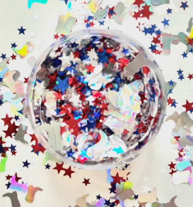 Kismet Face Glitter Party In The USA Red White Blue Stars | Bella Lucca Boutique