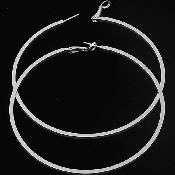 X-LARGE MATTE BAR HOOP EARRINGS