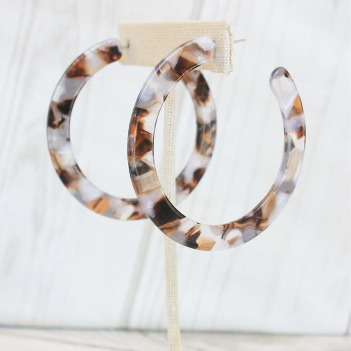 Virtue Jewelry Large Acrylic Hoop Earrings | Bella Lucca Boutique