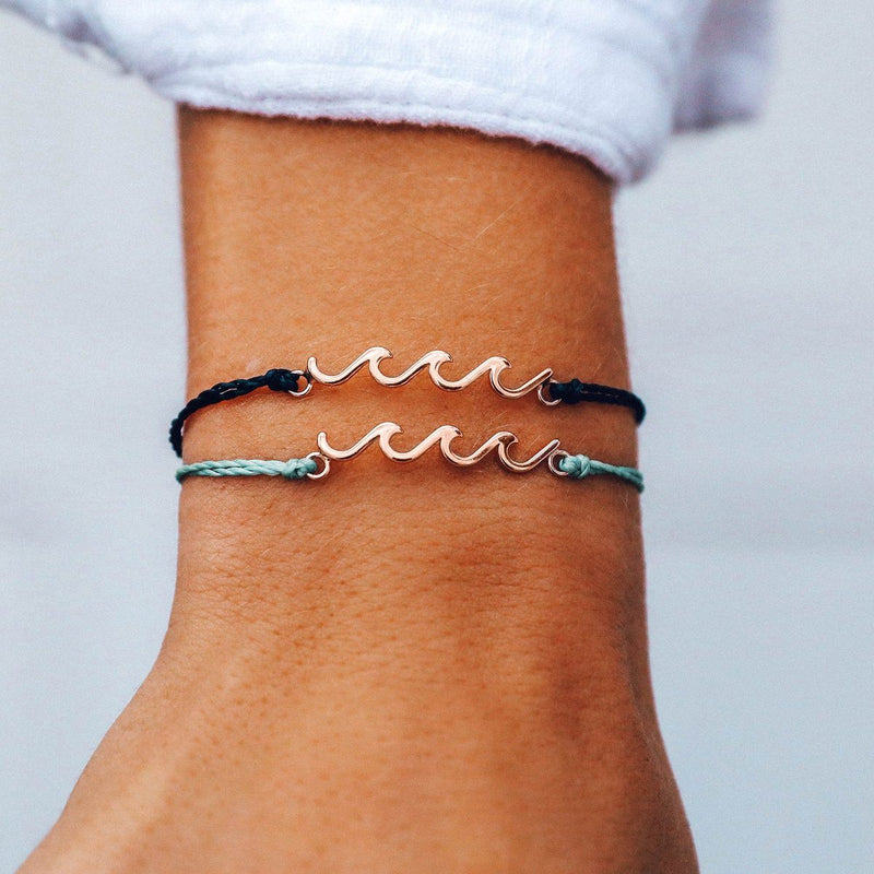DELICATE WAVE CHARM BRACELET ROSE GOLD | PURA VIDA